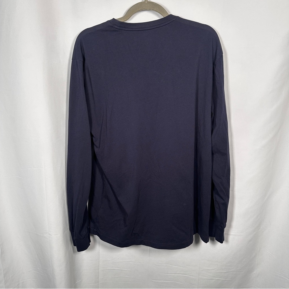 Polo Ralph Lauren Long Sleeve Cotton Classic Fit Tee Navy Red Pony Logo M - Picture 12 of 12